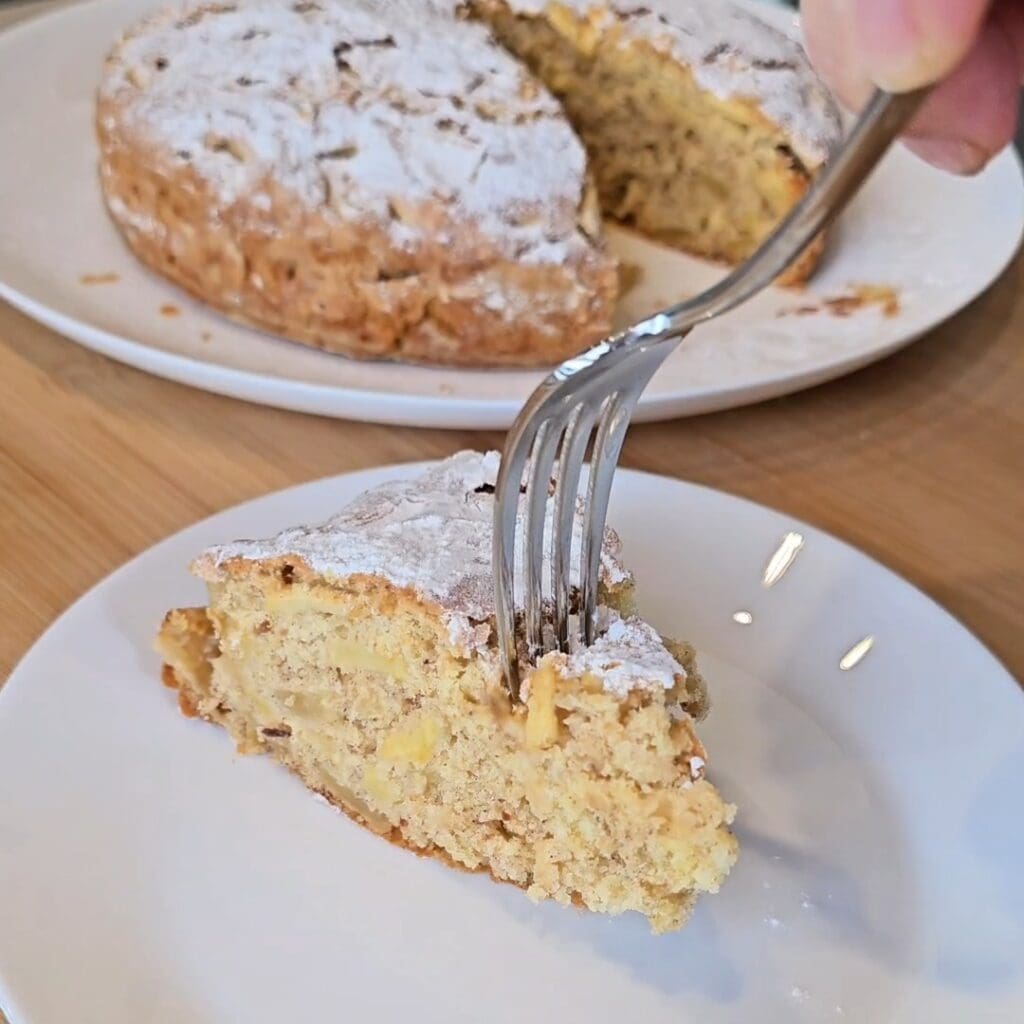 fetta di torta alle mele senza glutine
