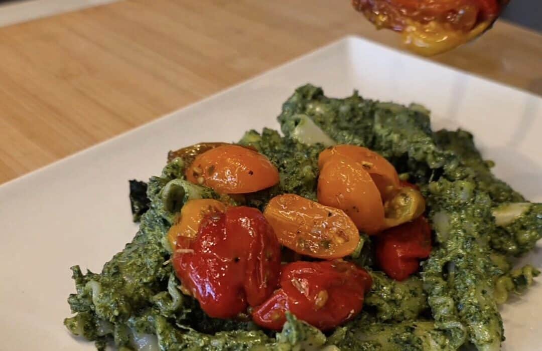 pasta senza glutine con il pesto di cavolo nero