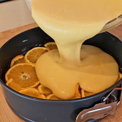 verso impasto torta rovesciata all'arancia
