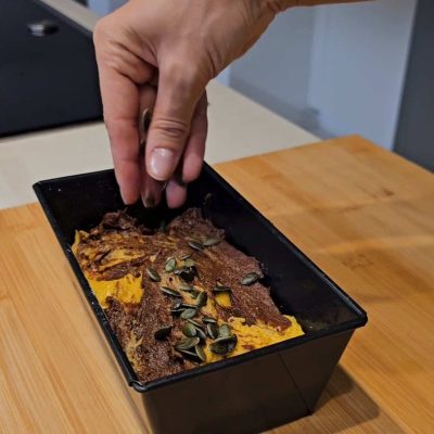 decorazione superfice plumcake senza glutine alla zucca
