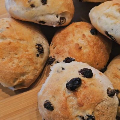 pane all'uvetta senza glutine cotto